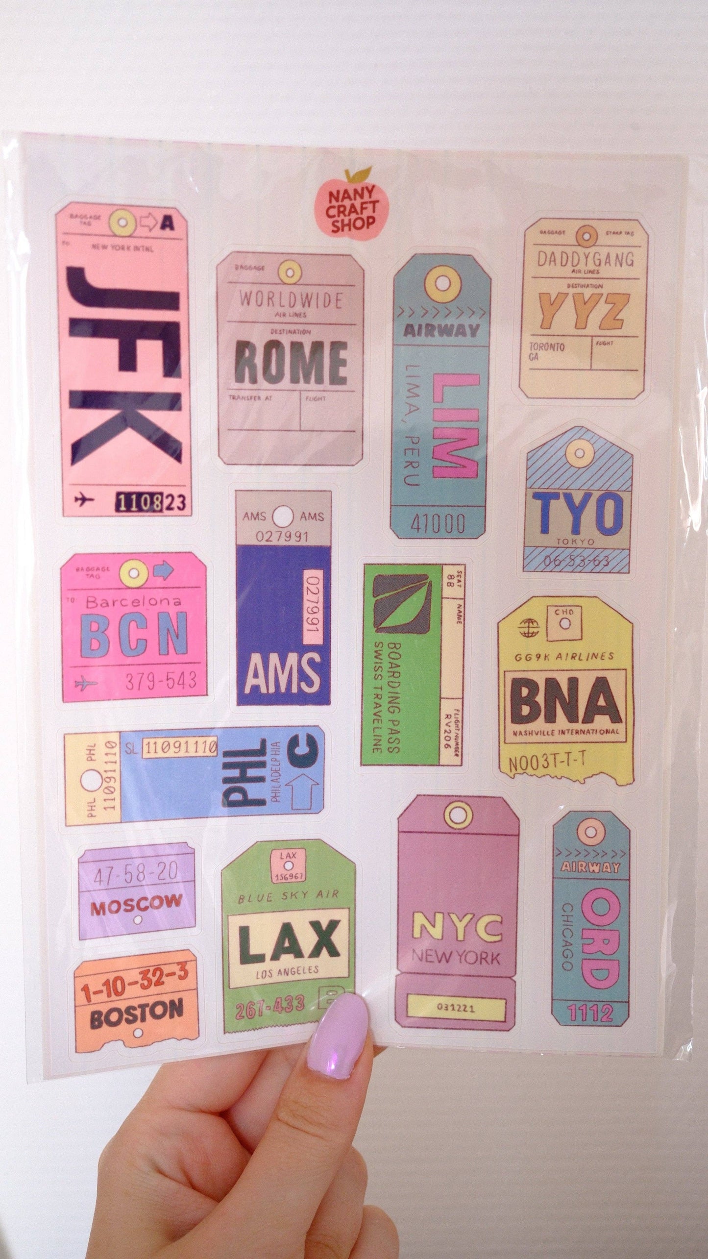 Planche de stickers - Tickets d'Avion