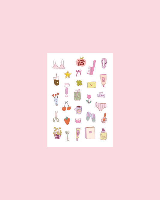 Planche de stickers - Girly things