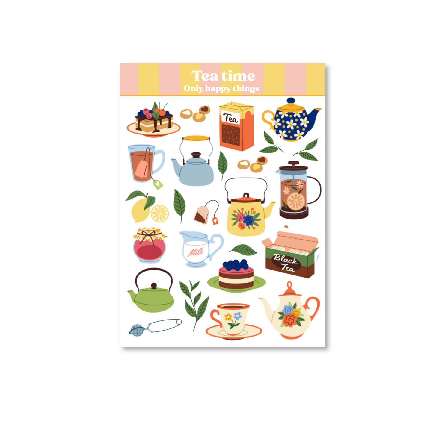 Planche de stickers - Tea time