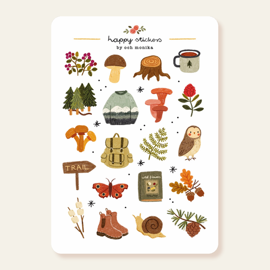Planche de stickers - Promenades en forêt