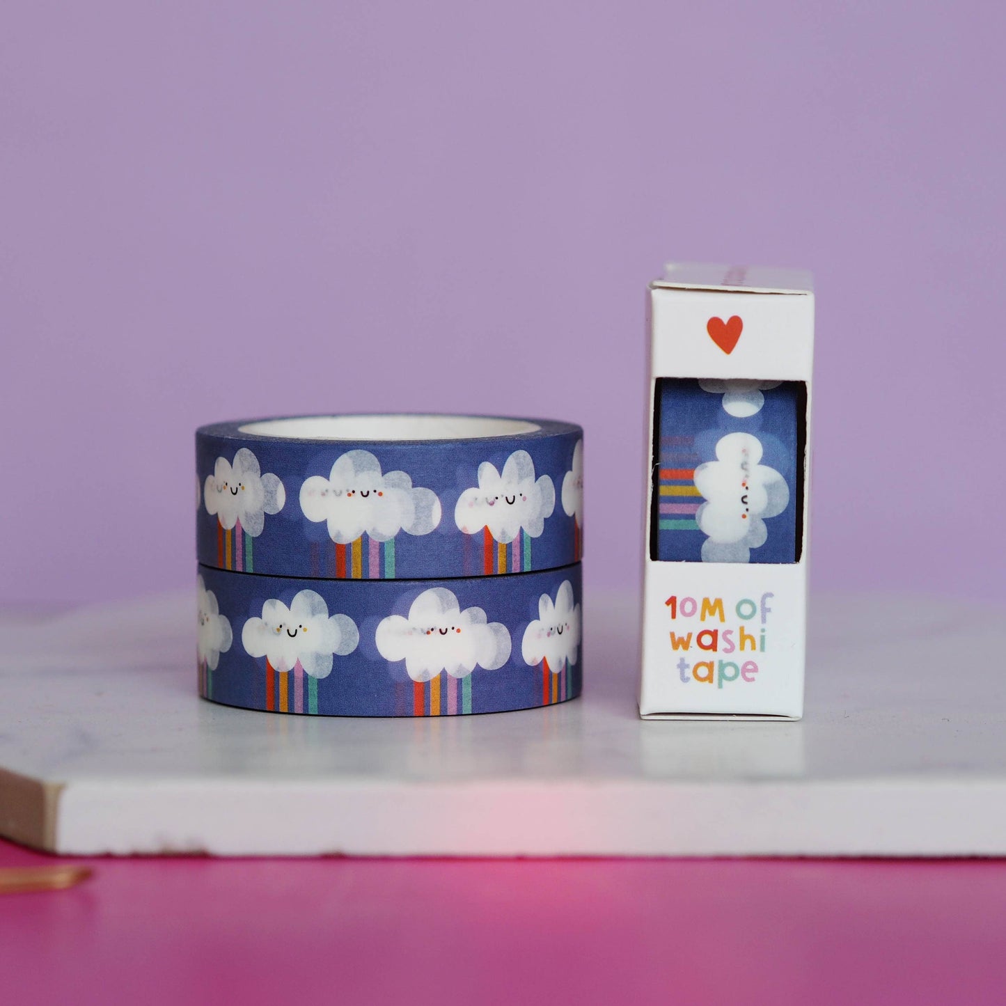 Washi Tape - Nuages arc-en-ciel