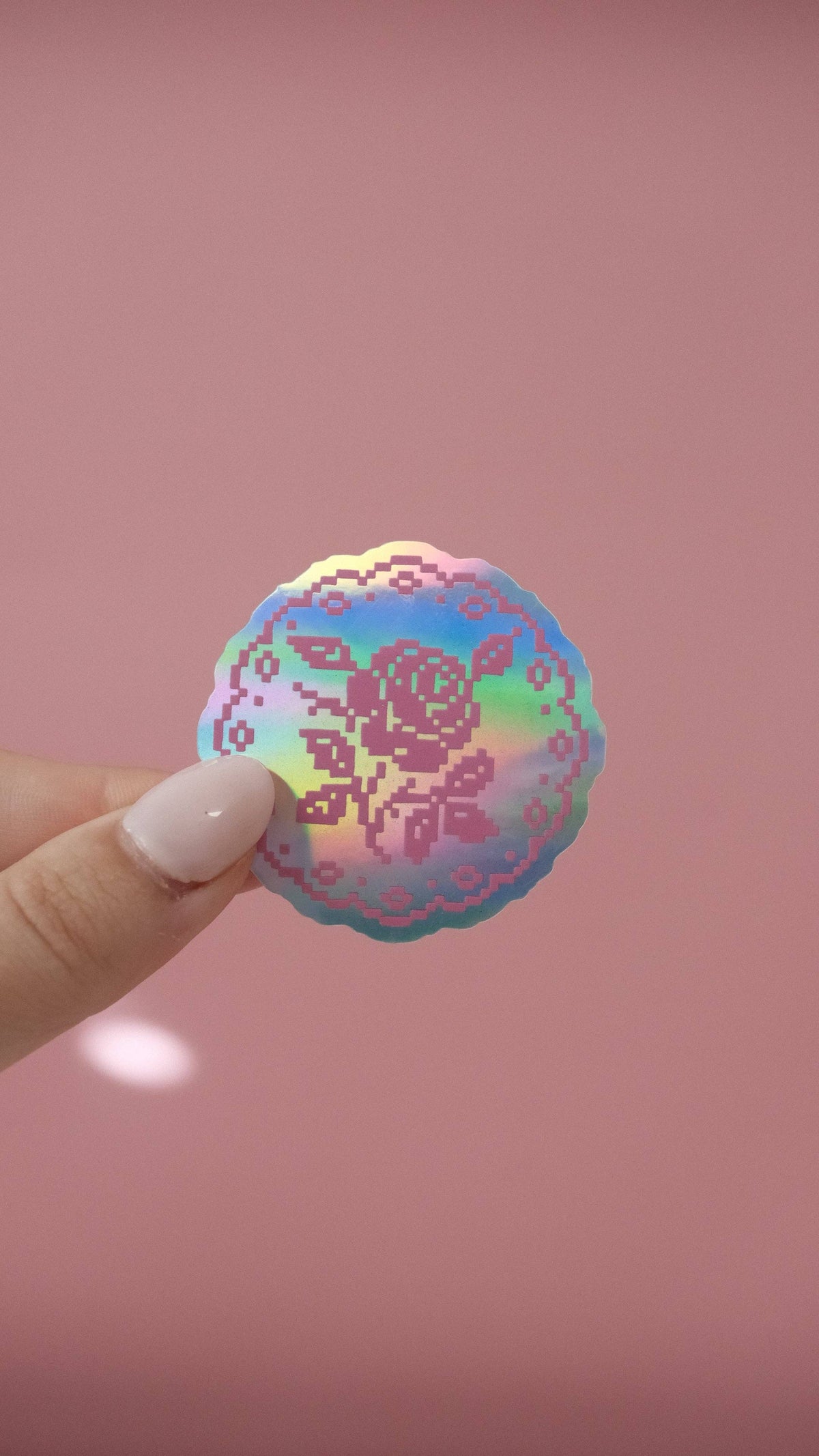 Sticker - Fleur broderie holographique