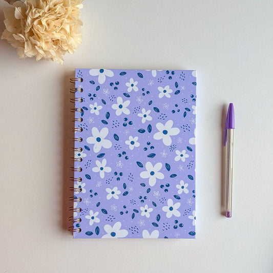 Carnet - Fleurs Blanches et Violettes