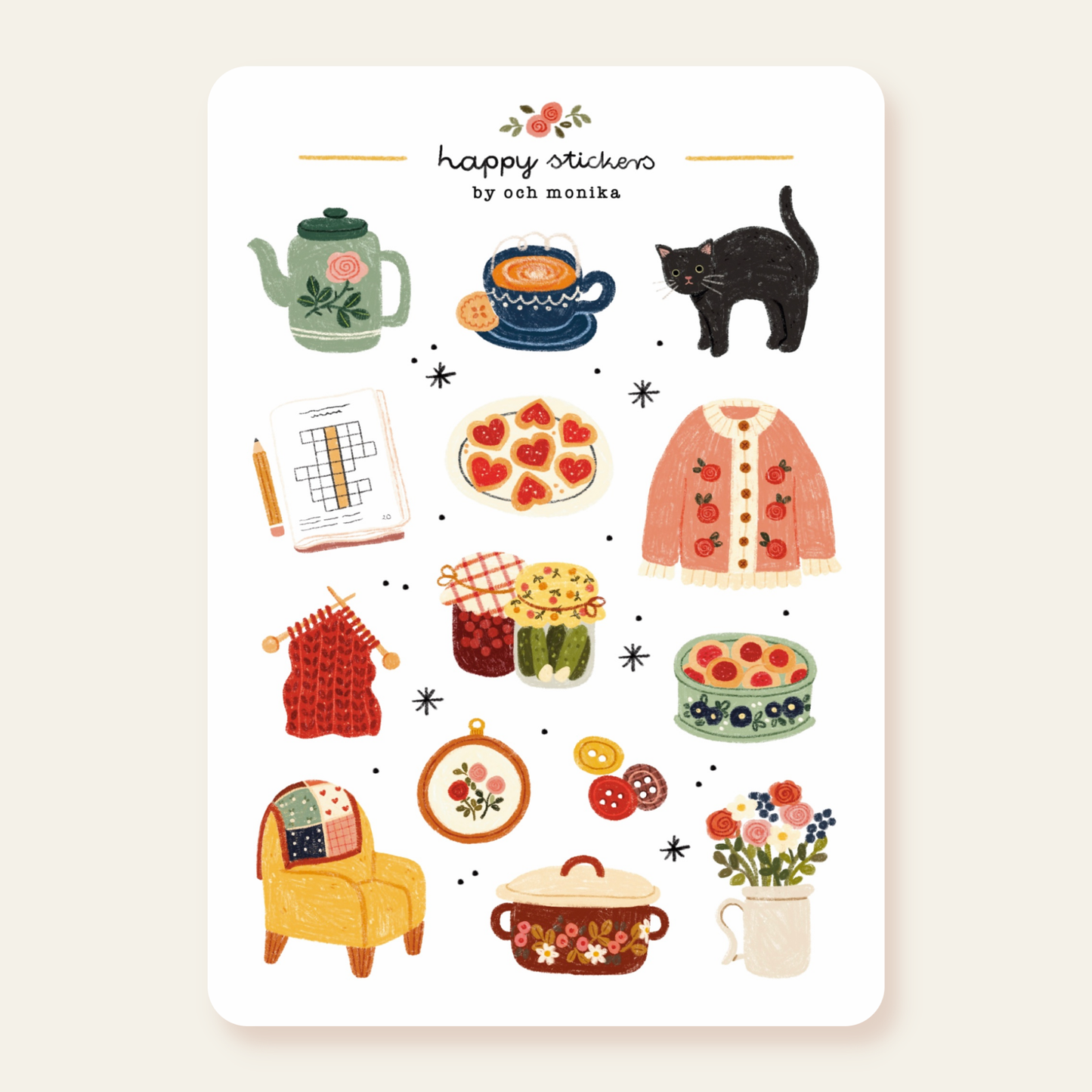 Planche de stickers - Choses de Mamie