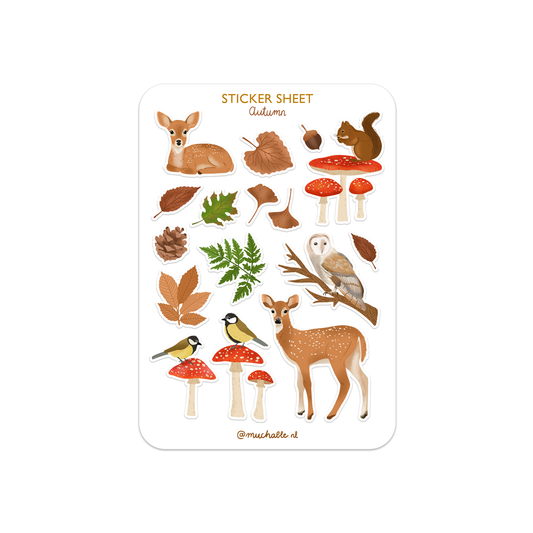 Planche de stickers - Automne Biches