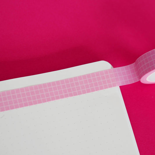 Washi Tape  - Rose à motif quadrillé