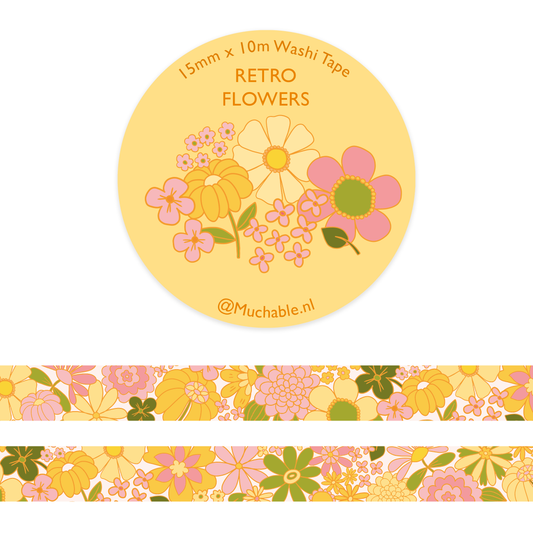 Washi Tape - Fleurs Rétro