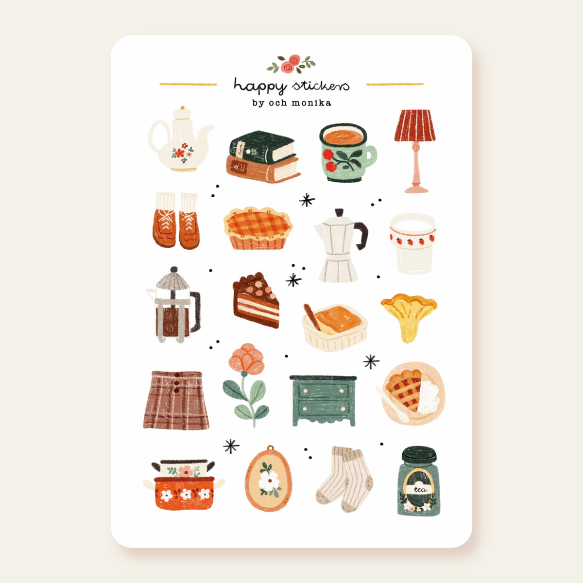 Planche de stickers - Moment cocooning à la maison