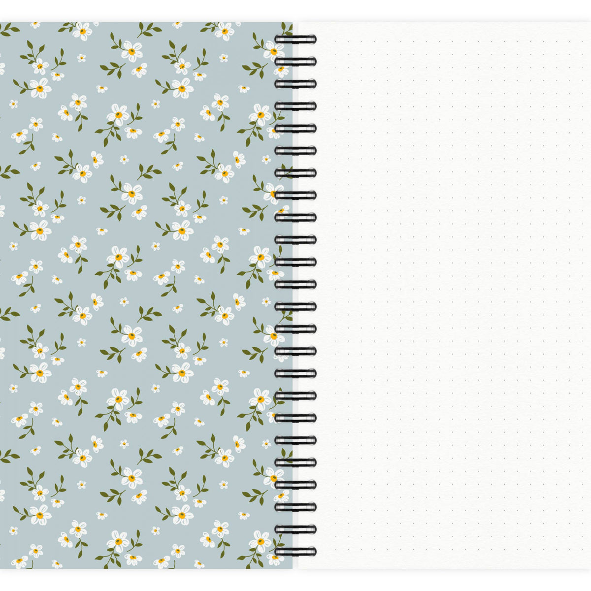 Carnet à spirale ligné - Floral bohème bleu