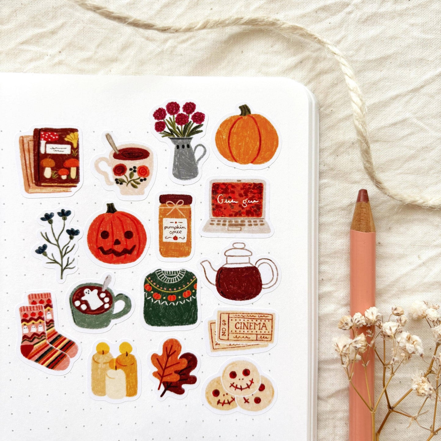 Planche de stickers - Halloween Cosy