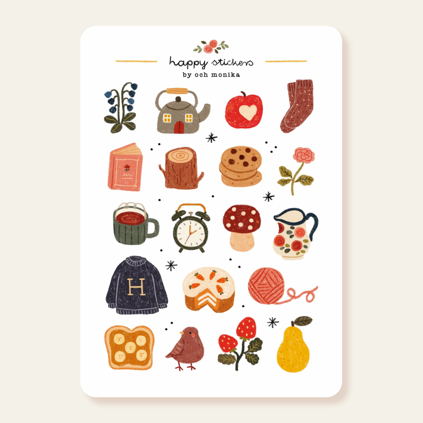 Planche de Stickers - Objets réconfortants