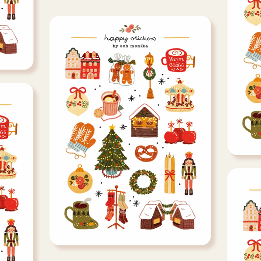 Planche de stickers - Marché de Noël