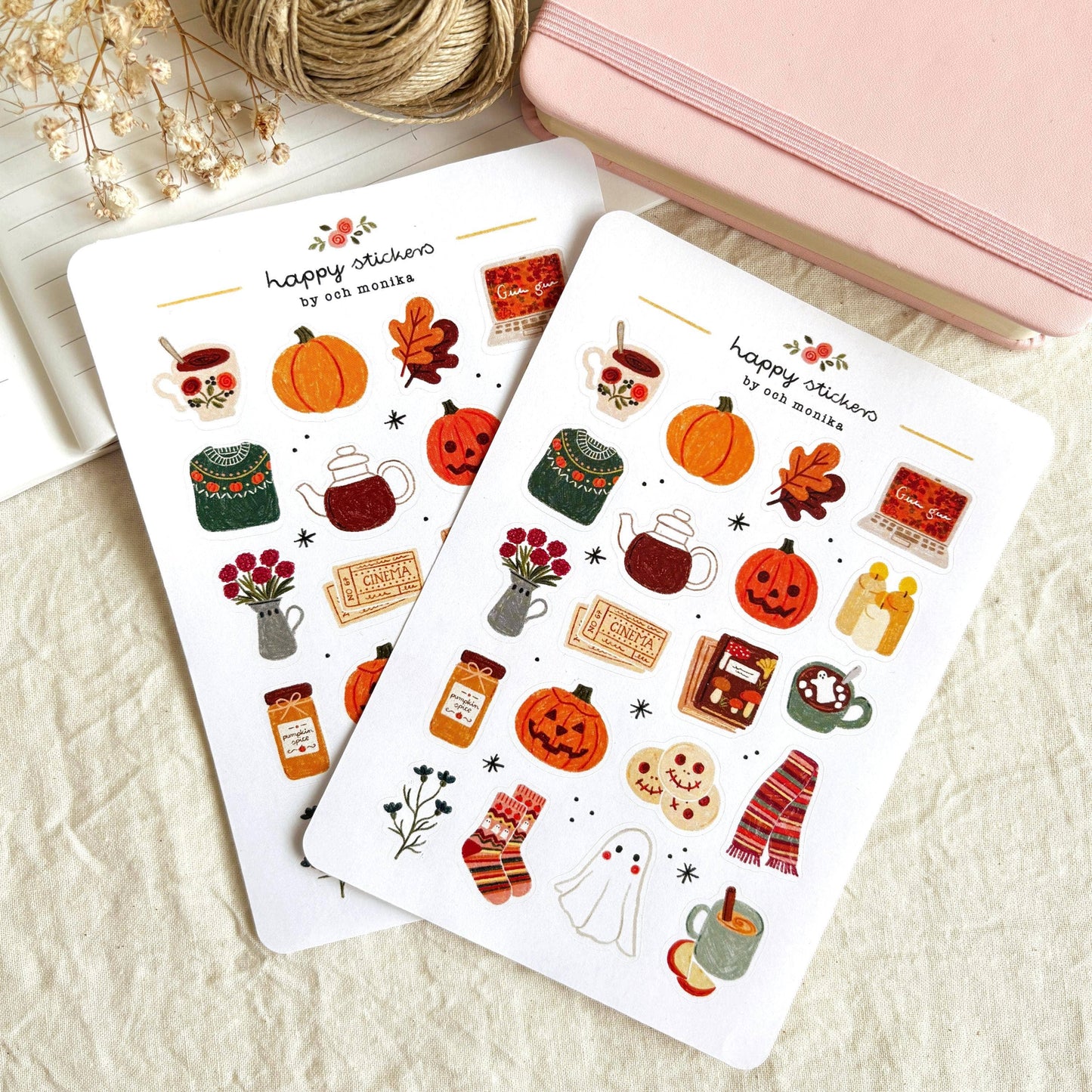 Planche de stickers - Halloween Cosy