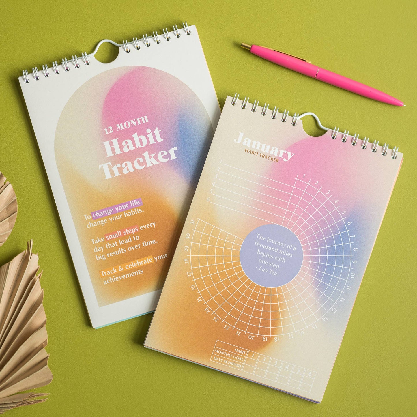Habit Tracker 12 mois - Organic