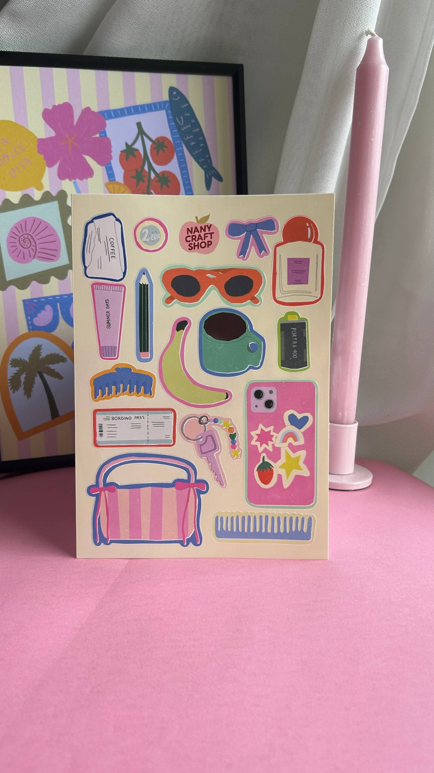 Planche de stickers - Sac à main