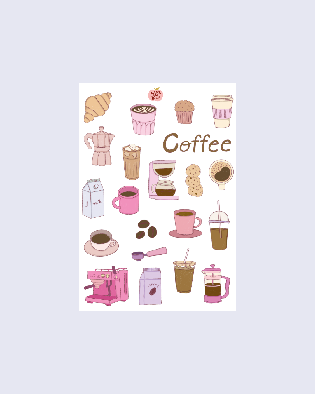 Planche de stickers - Café
