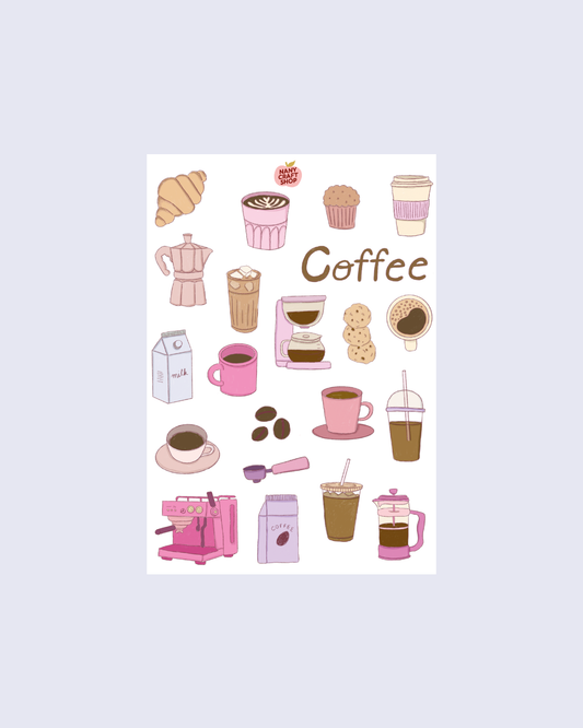 Planche de stickers - Café