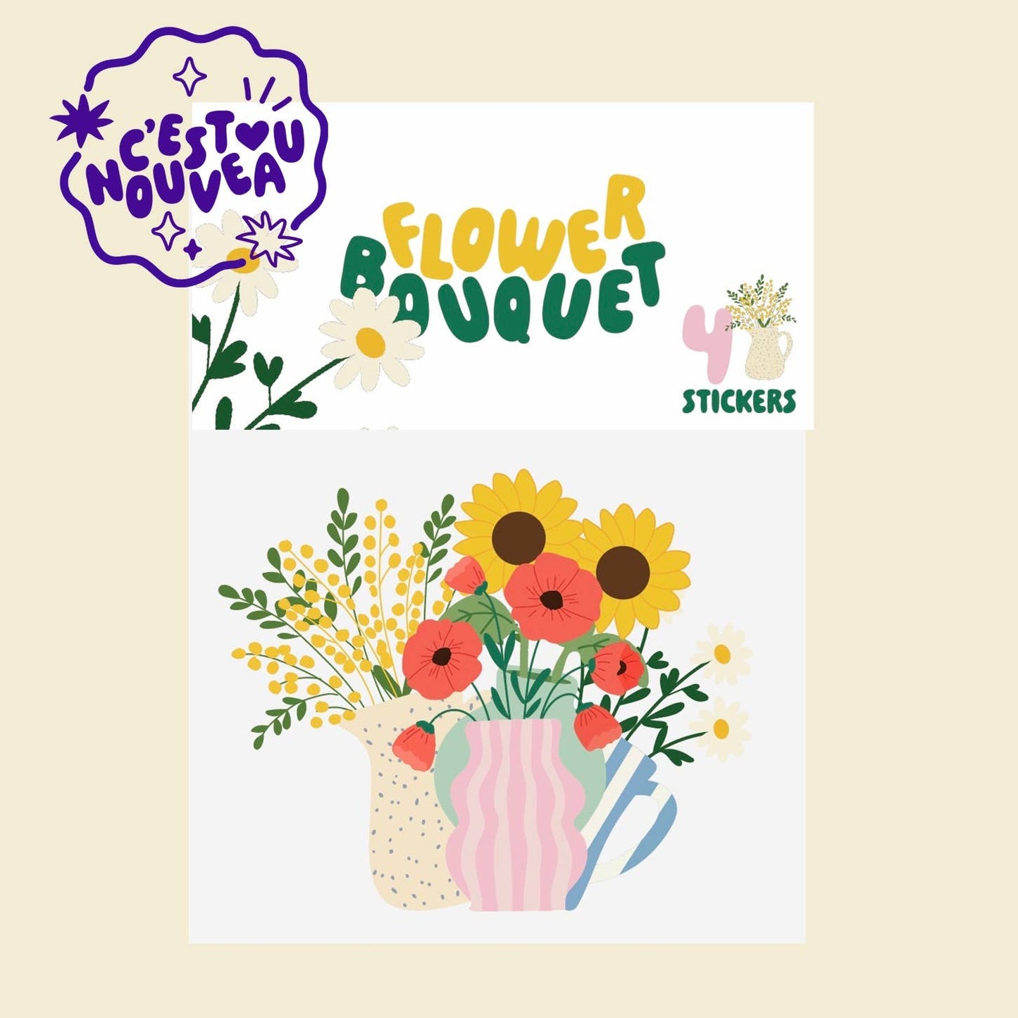 Lot de stickers - Flower Bouquet