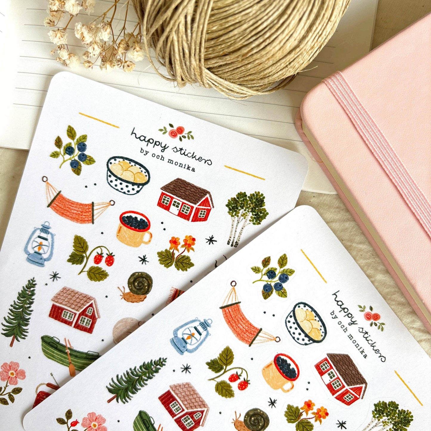 Planche de stickers - Cottage d'été