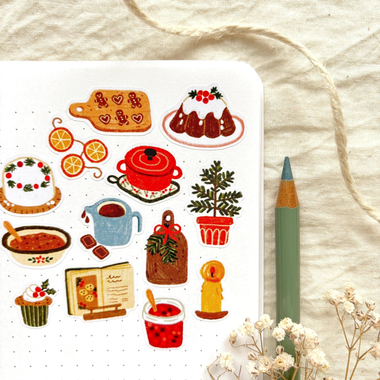 Planche de stickers - Pâtisserie hivernale