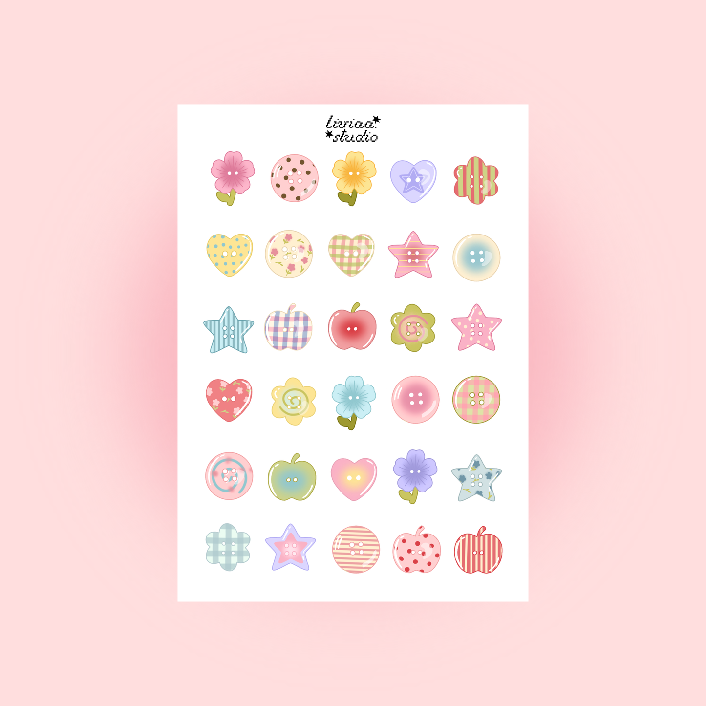 Planche de stickers - Boutons Féériques