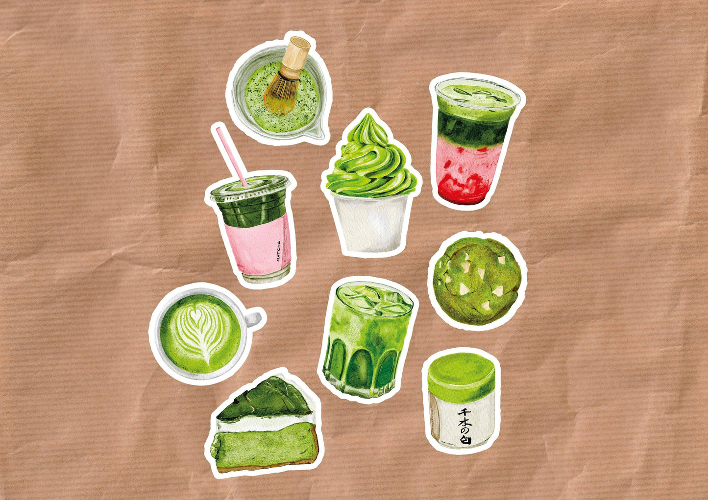 Planche de stickers - Matcha Lover