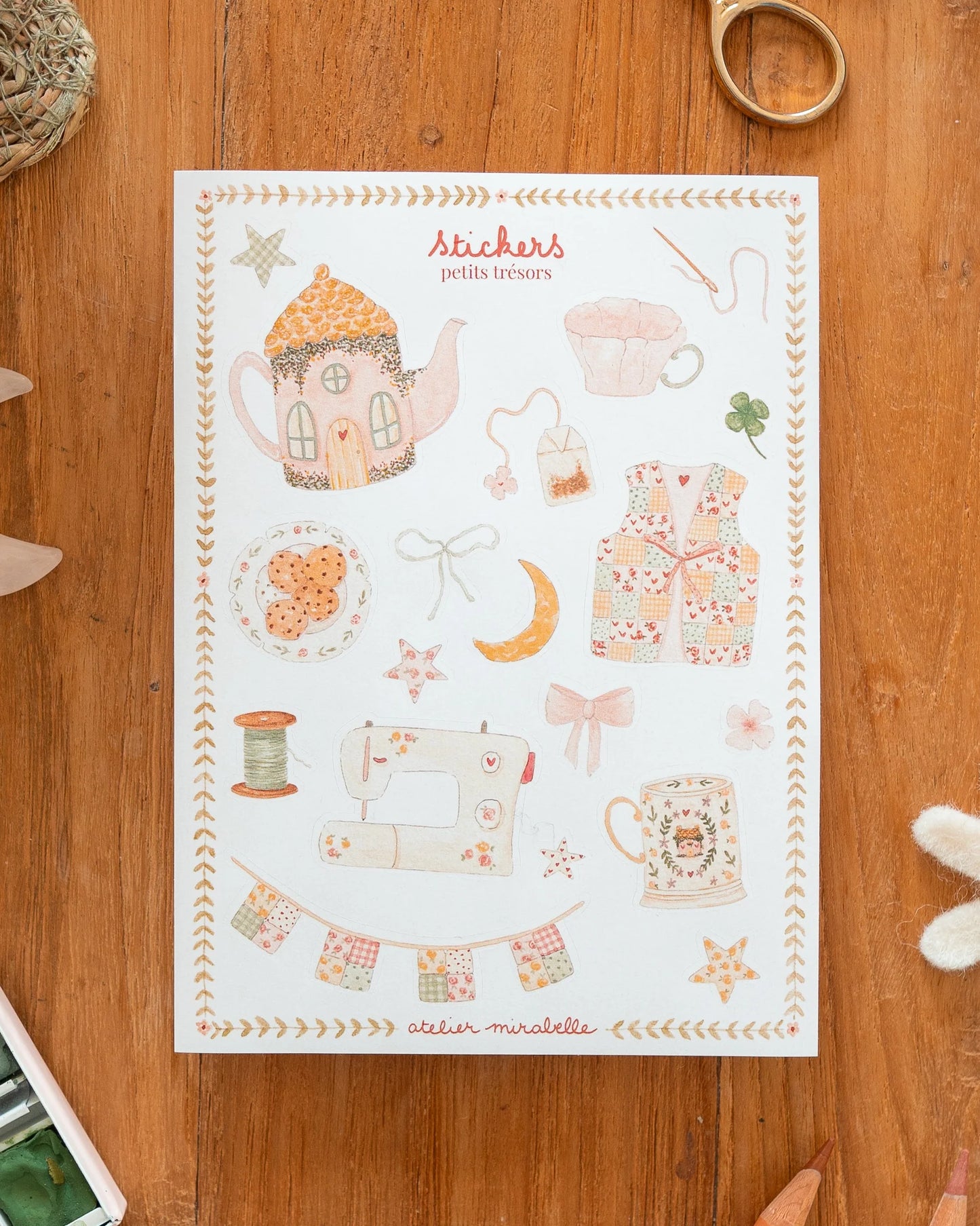 Planche de stickers - Petits Trésor Cottage