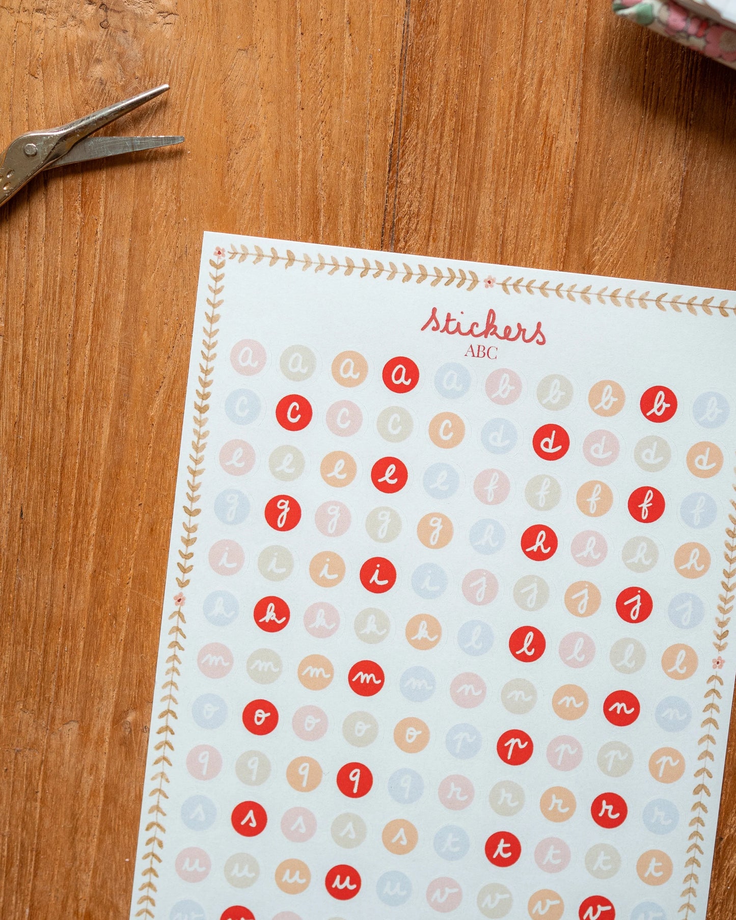 Planche de stickers - ABC