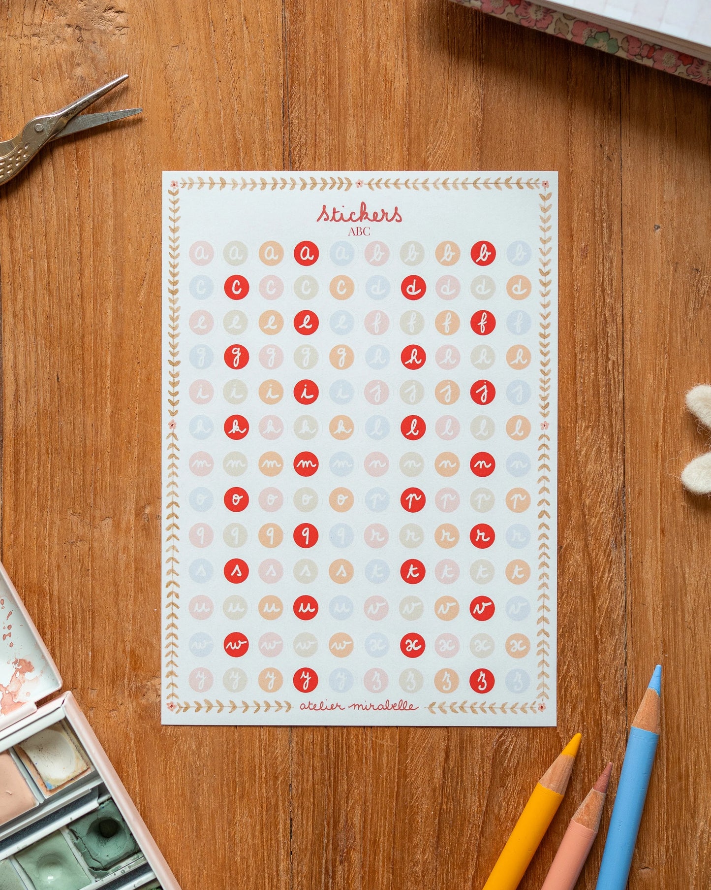 Planche de stickers - ABC