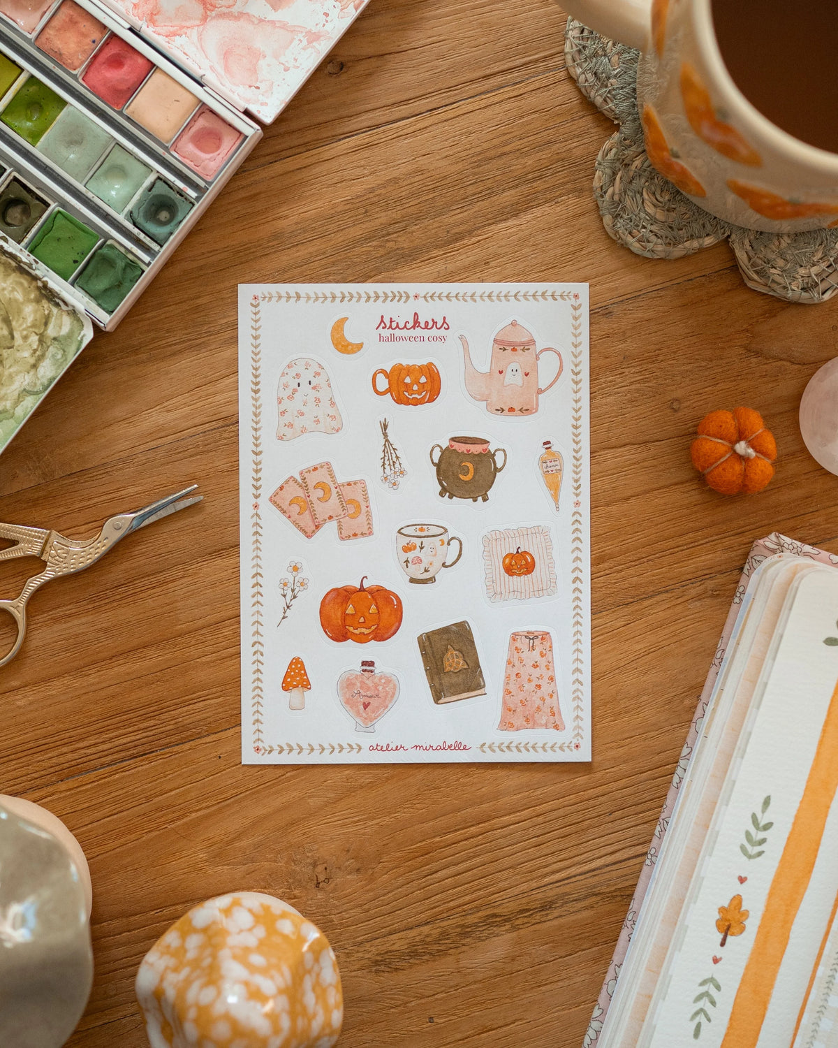 Planche de stickers - Halloween Cosy