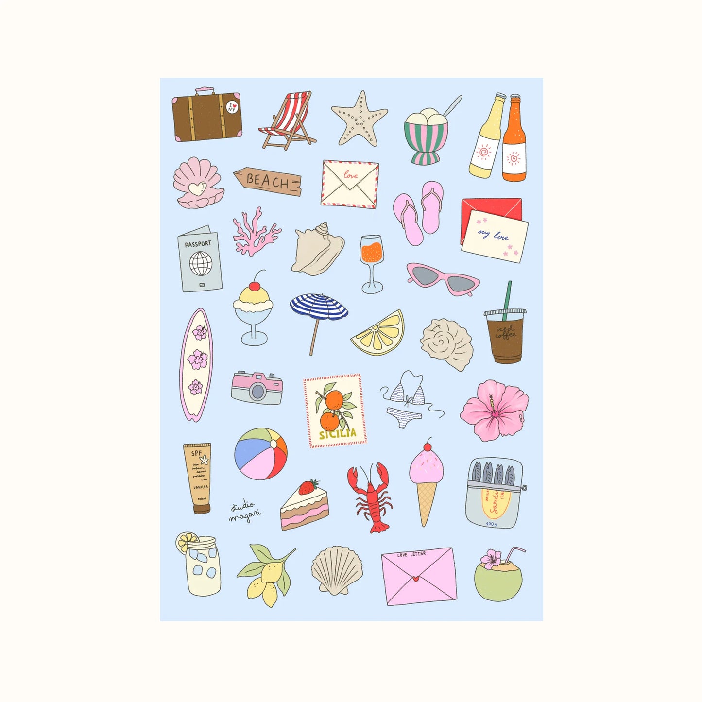 Planche de stickers - Summer Life