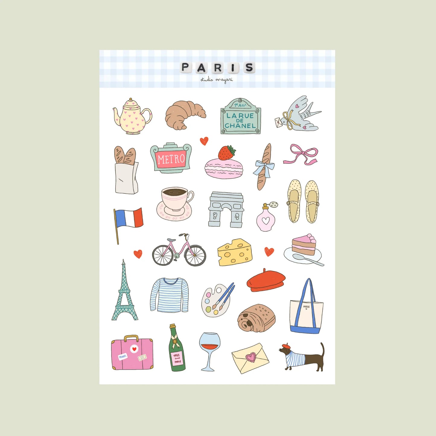 Planche de stickers - Paris Loves You