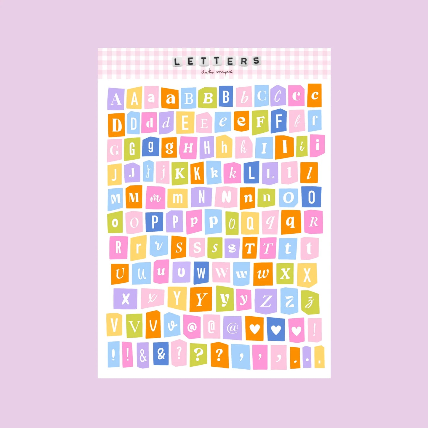 Planche de stickers - Rainbow Alphabet