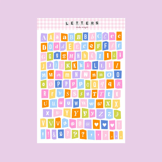 Planche de stickers - Rainbow Alphabet