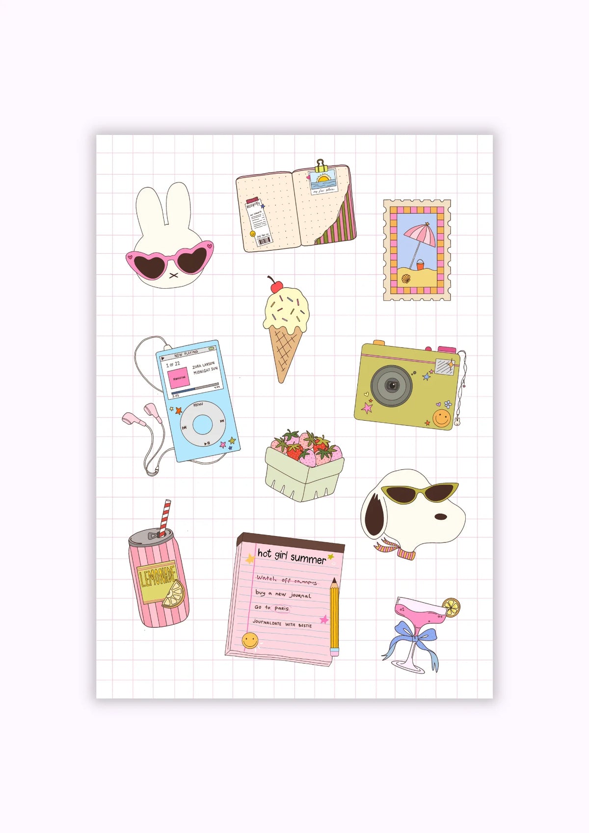 Planche de stickers - Hot girl Summer