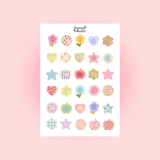 Planche de stickers - Boutons féériques