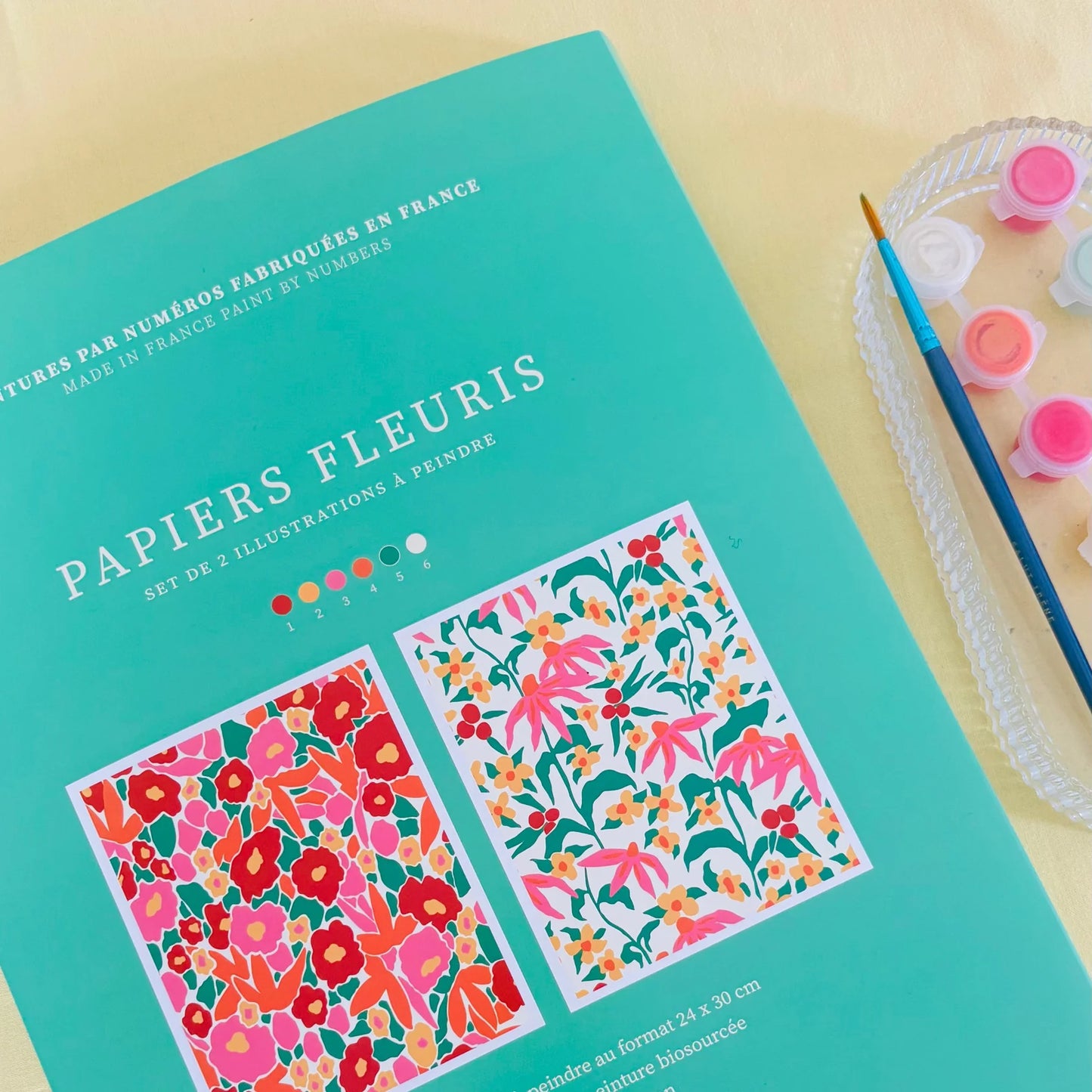 Peinture sur numéros - Papiers fleuris