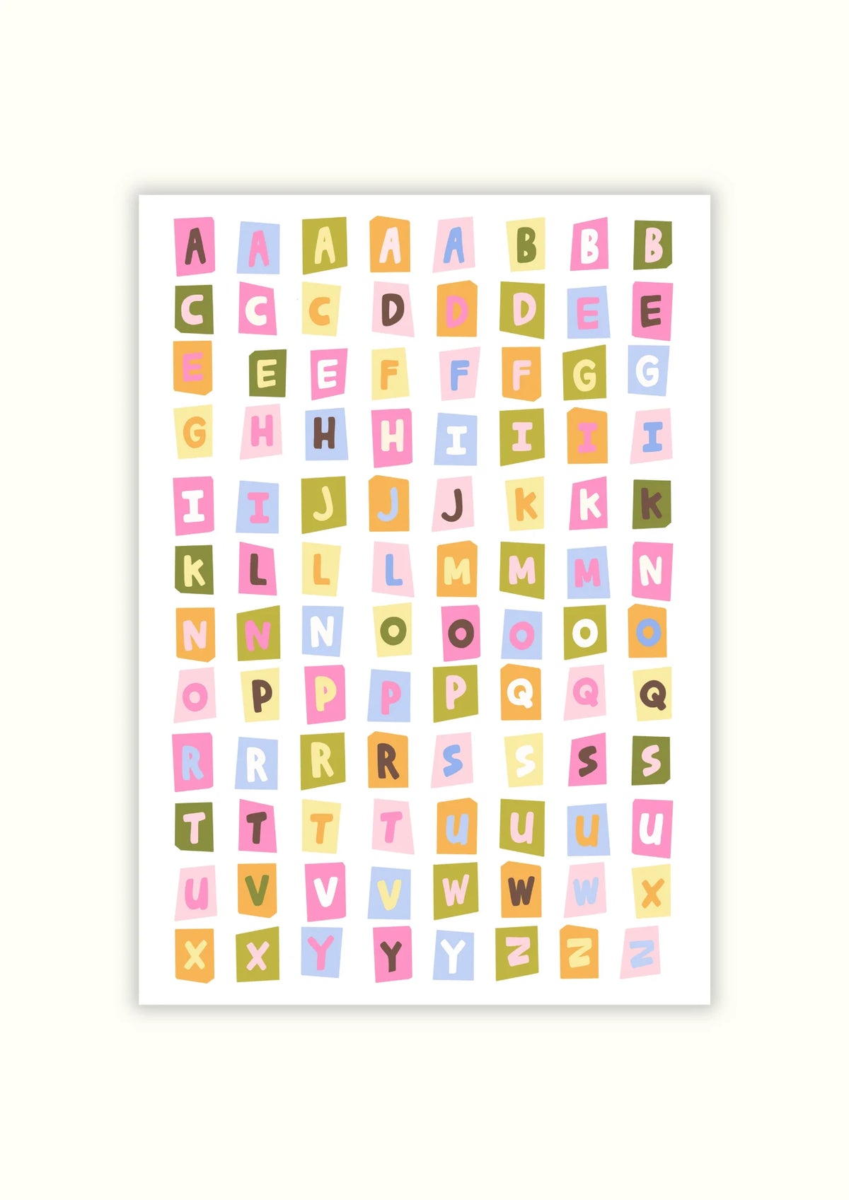 Planche de stickers - Lettres