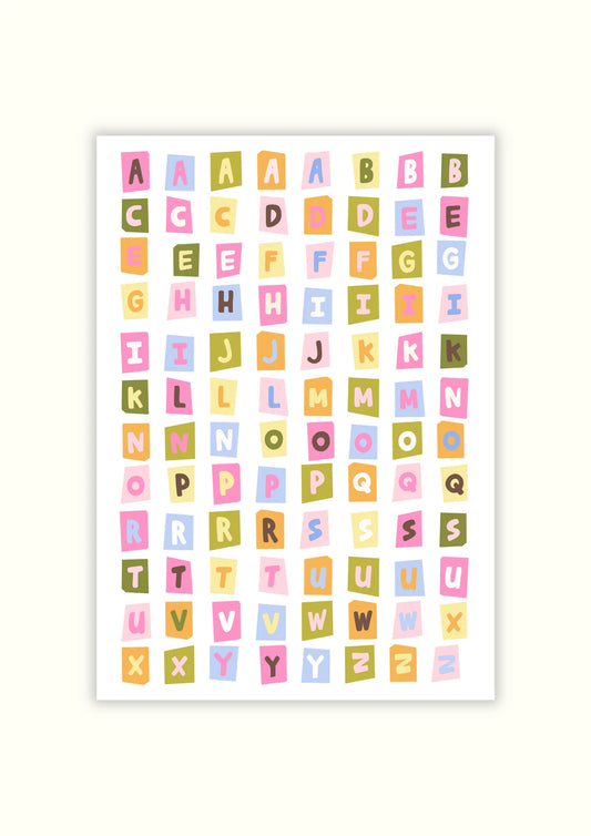 Planche de stickers - Lettres