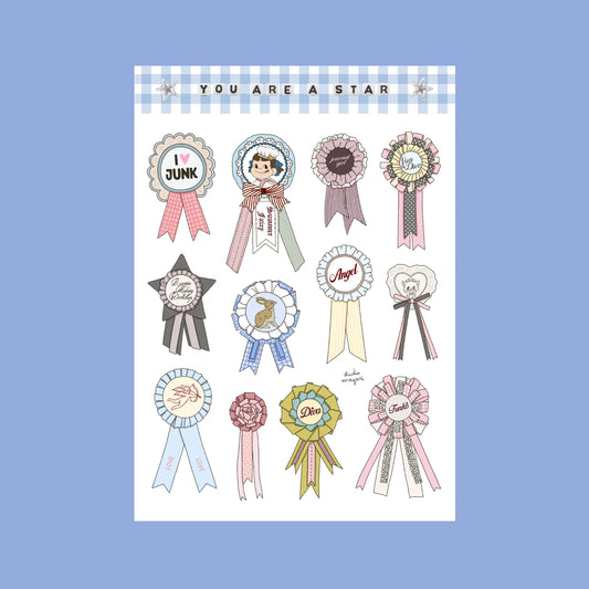 Planche de stickers - Rosette Ribbon