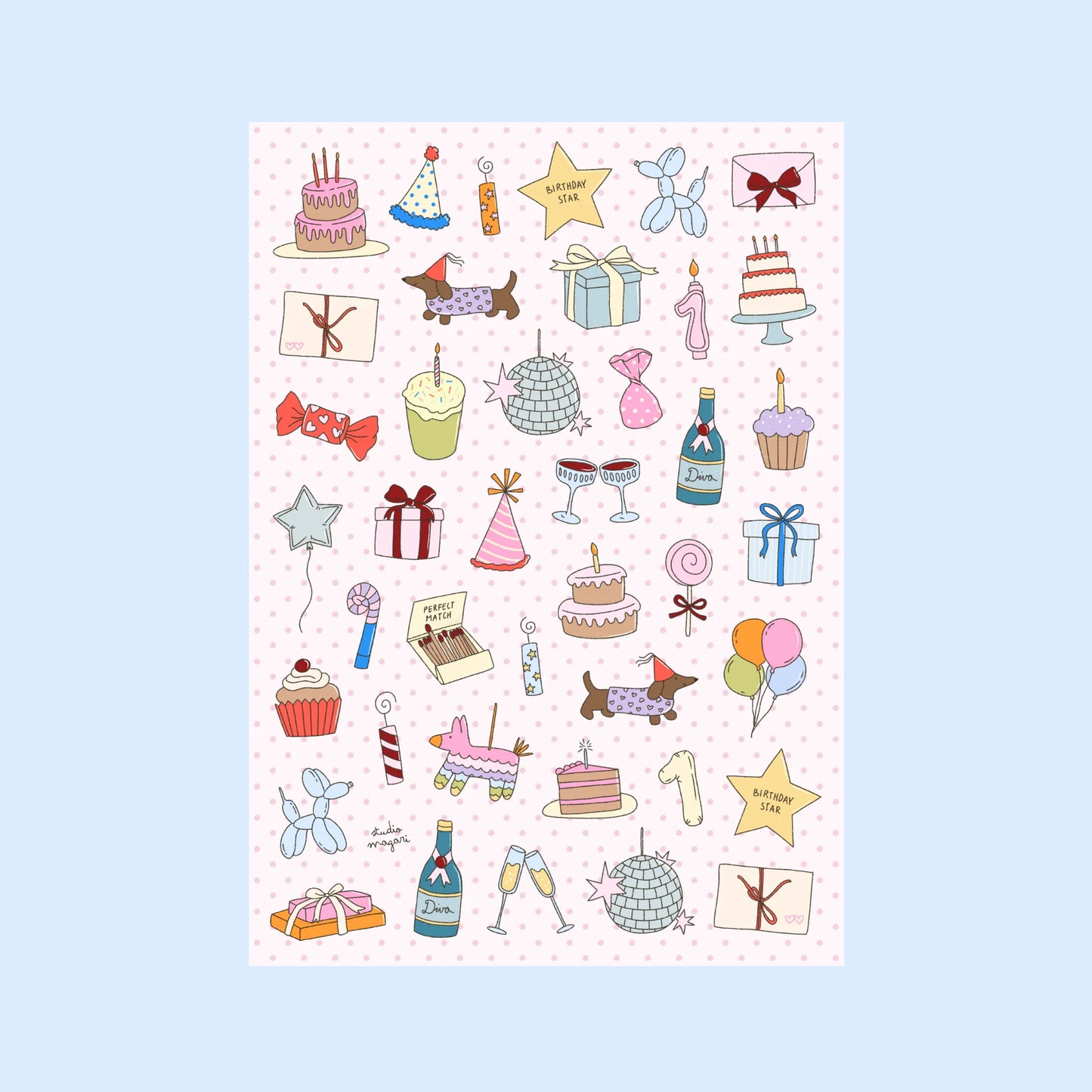 Planche de stickers - Birthday Party