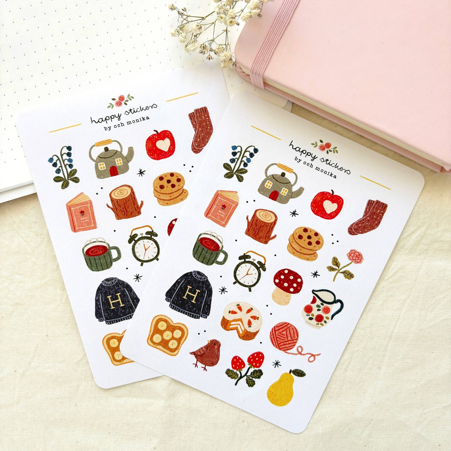Planche de Stickers - Objets réconfortants