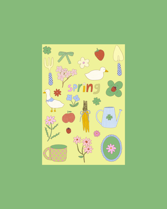 Planche de stickers - Jardin de printemps