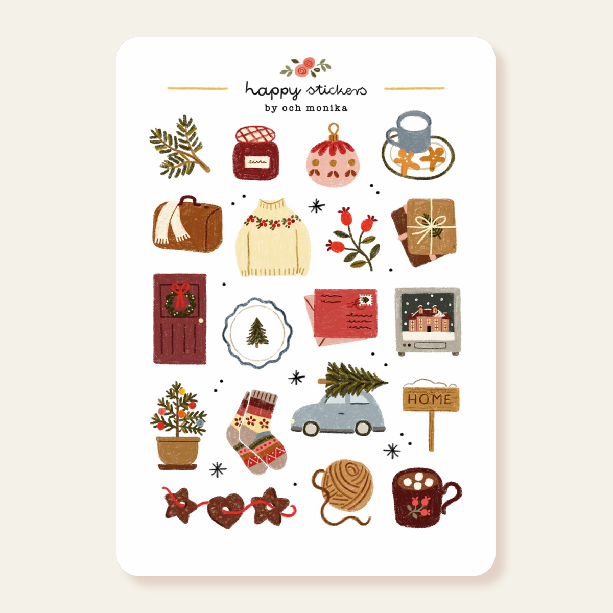 Planche de stickers - Retour à la maison pour Noël