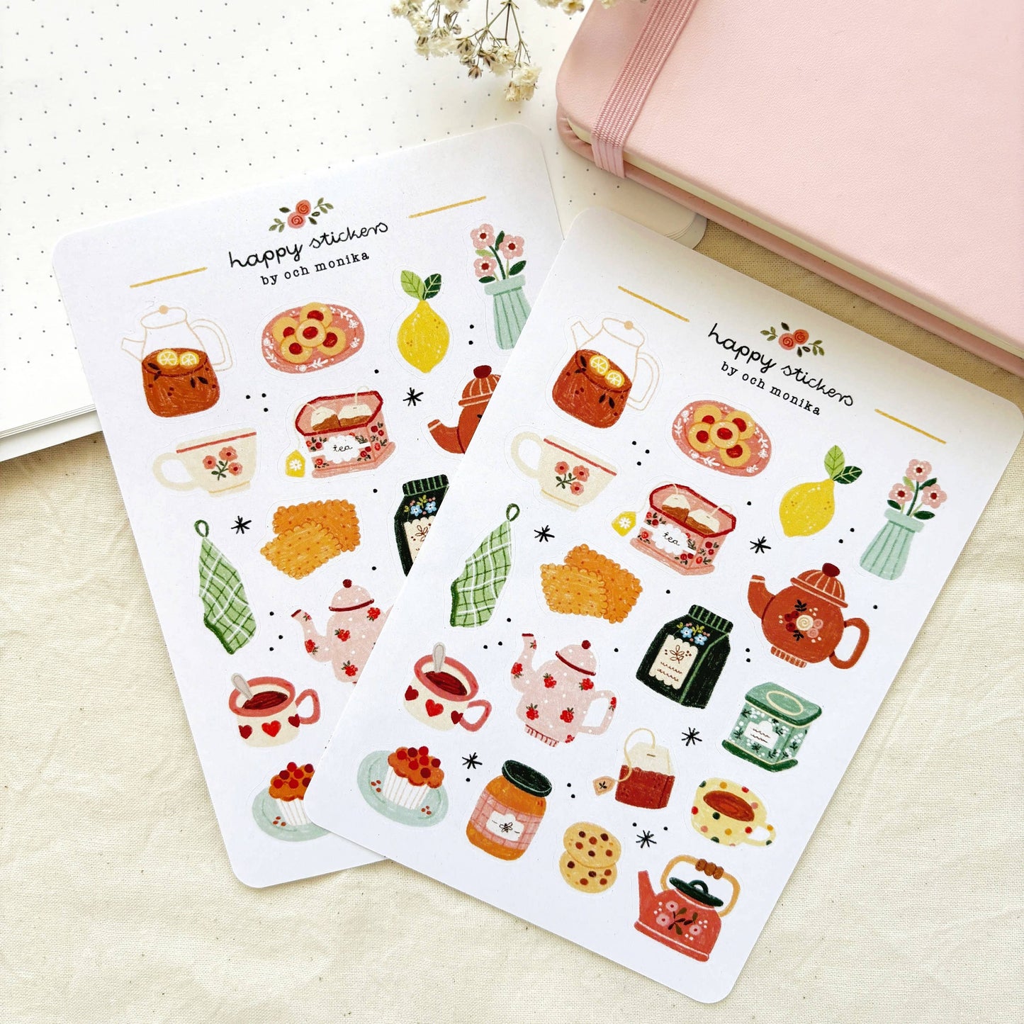 Planche de stickers - Tea Time