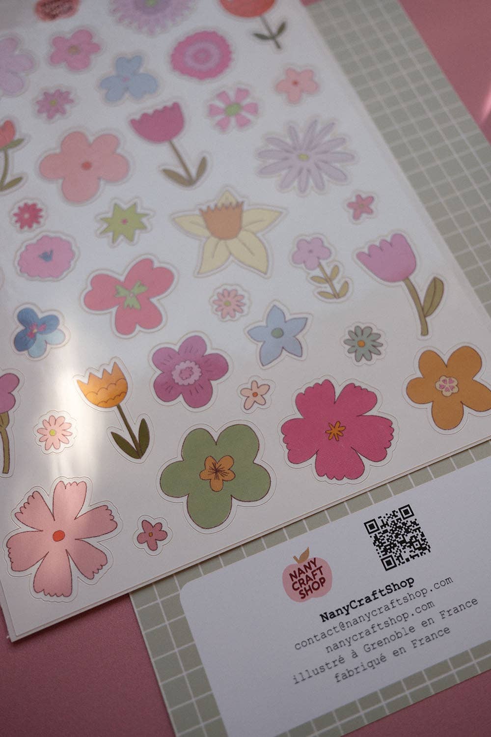 Planche de stickers - Fleurs Dessins
