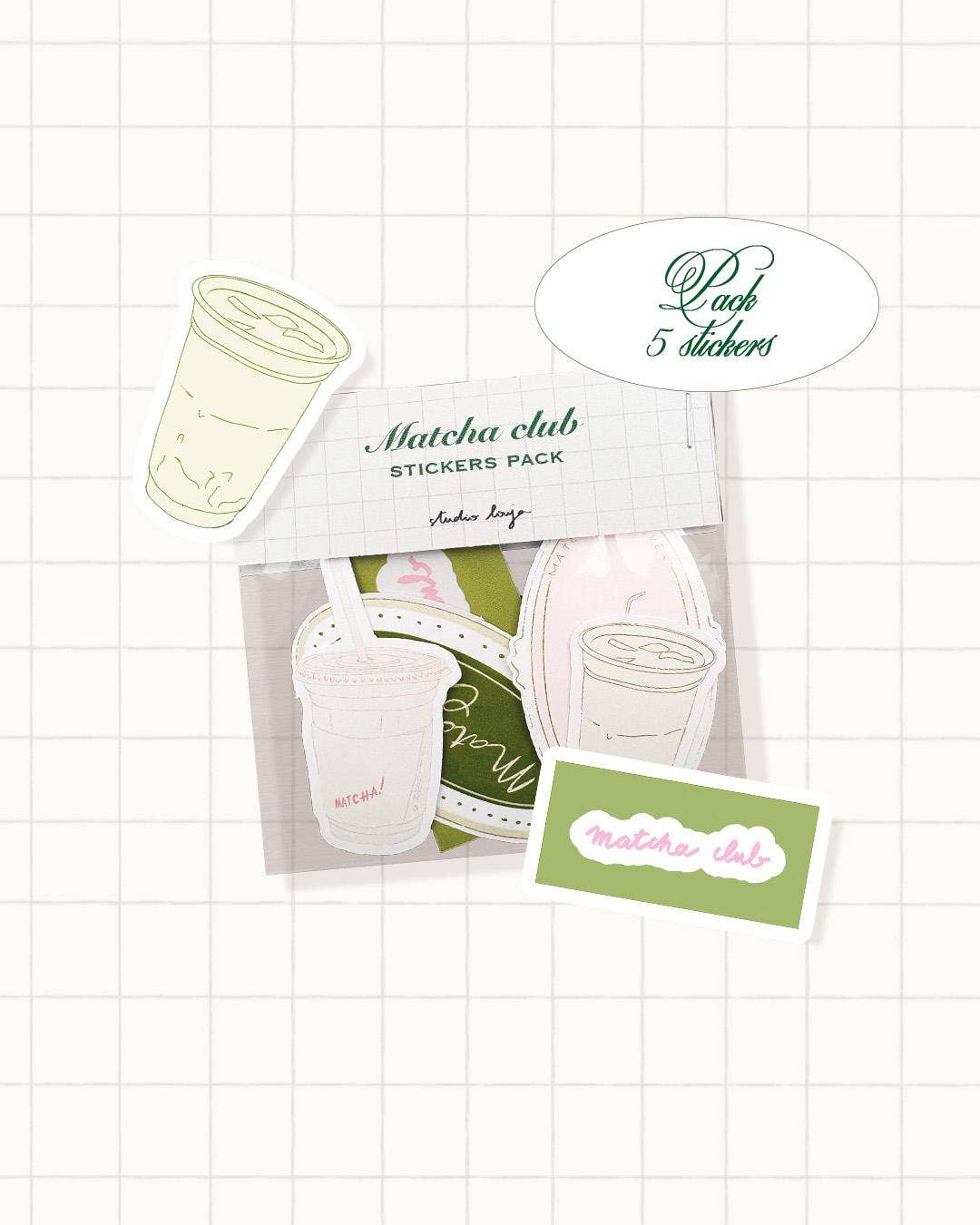 Lot de stickers - Matcha girl