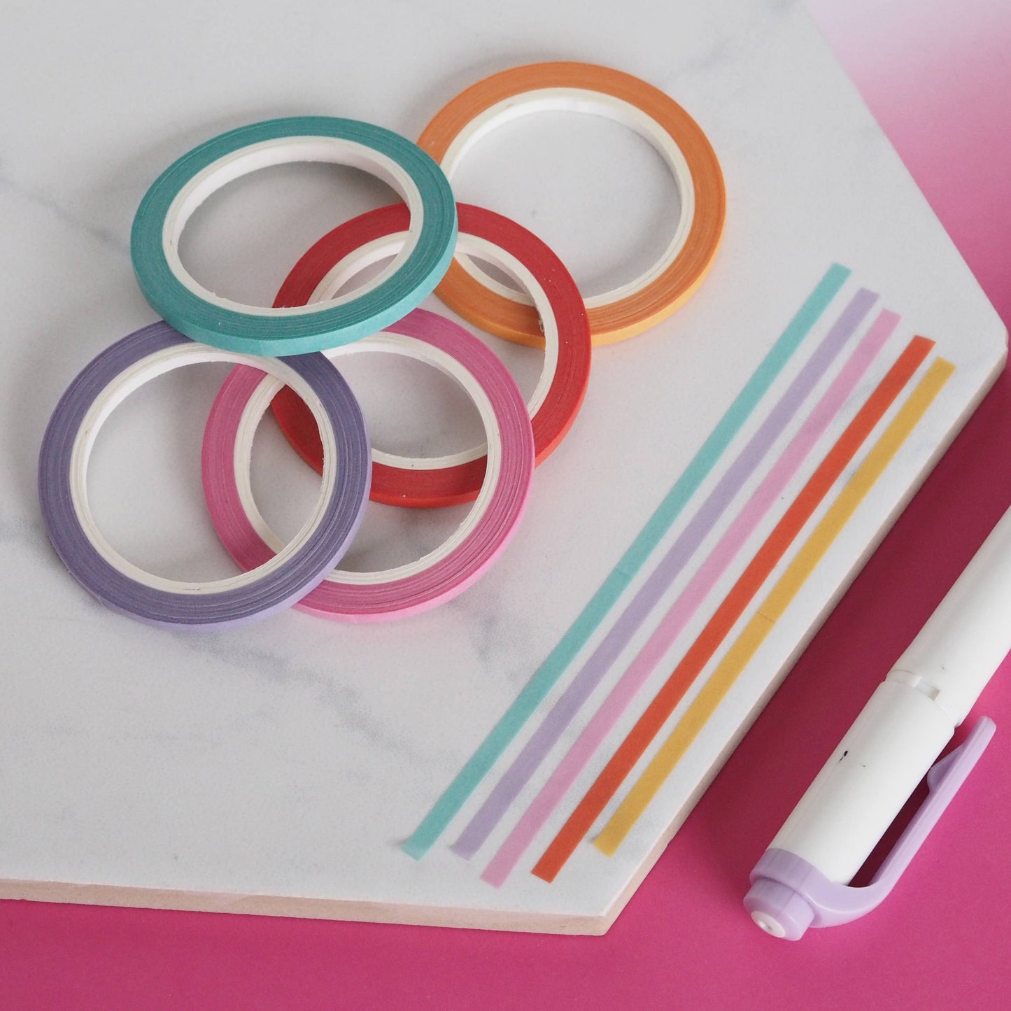 Lot de mini washi tape - Arc-en-ciel
