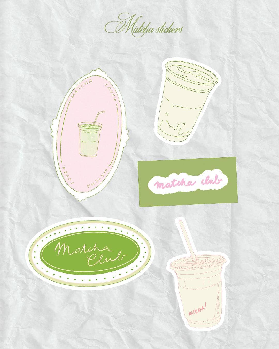 Lot de stickers - Matcha girl