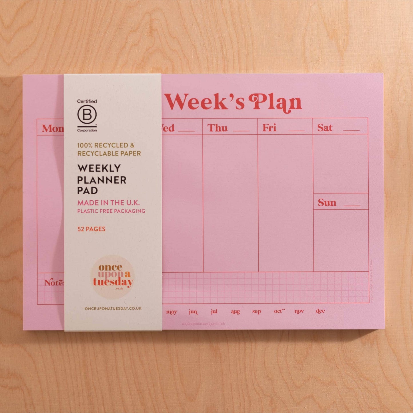 Planneur Hebdomadaire - Rose